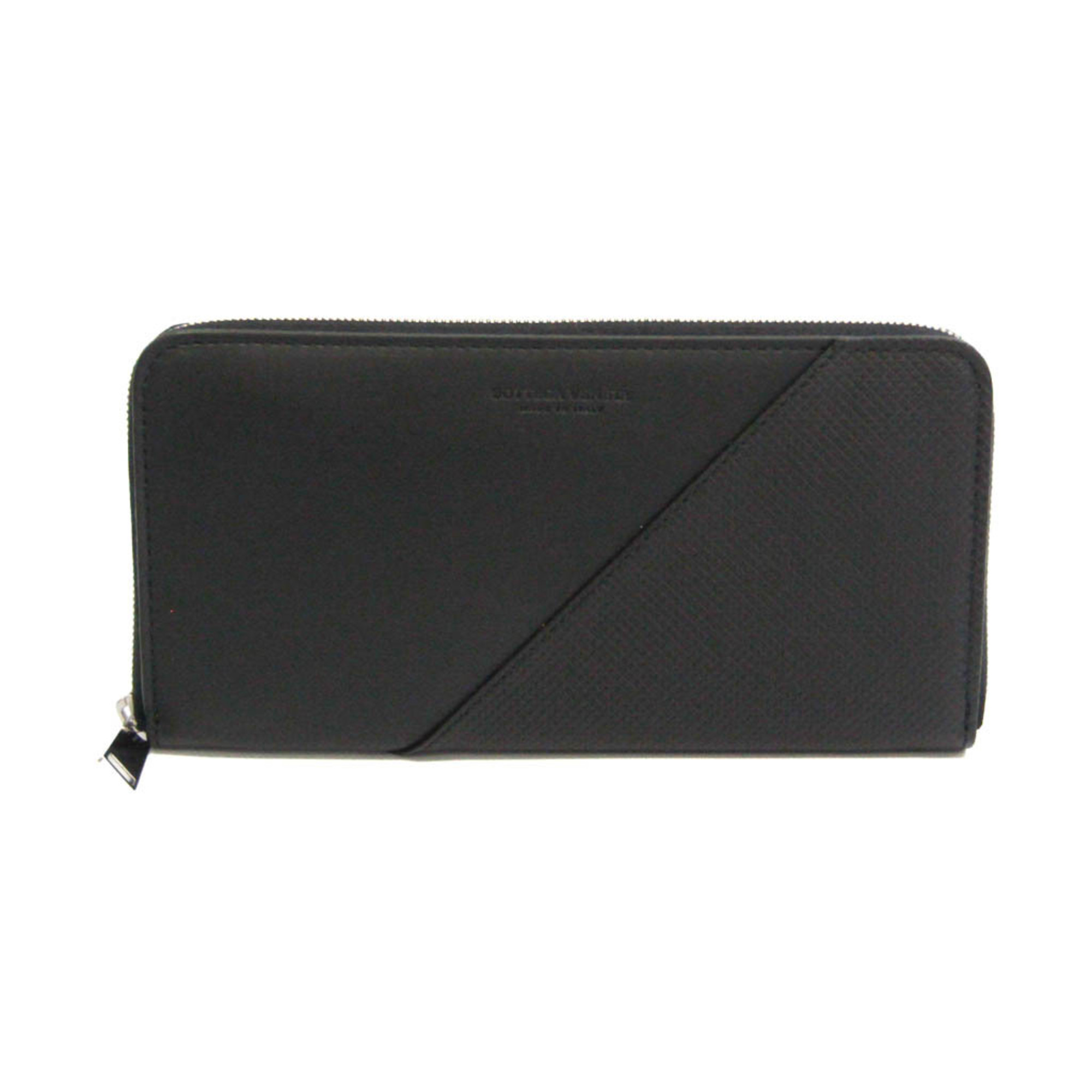 Bottega Veneta Men,Women Leather Long Wallet [Bi-Fold] Black